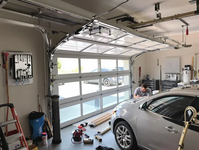 Garage door noise reduction service by Lyndhurst Garage Door Repair in Lyndhurst